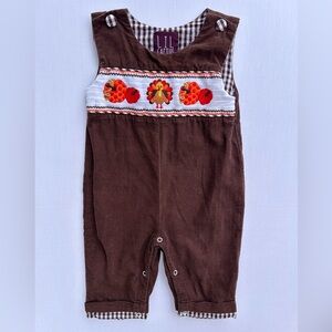 Lil cactus thanksgiving smocked romper